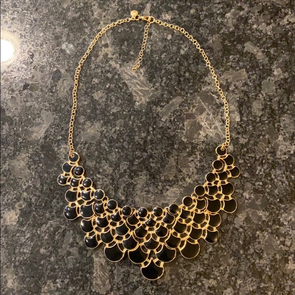 Black and Gold Bib Necklace